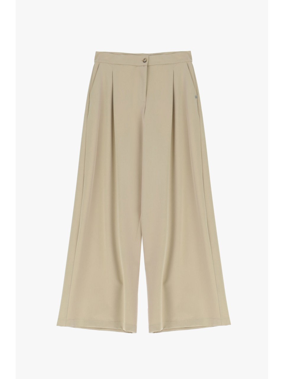 Pantalon palazzo taille haute à pinces fluide - Please