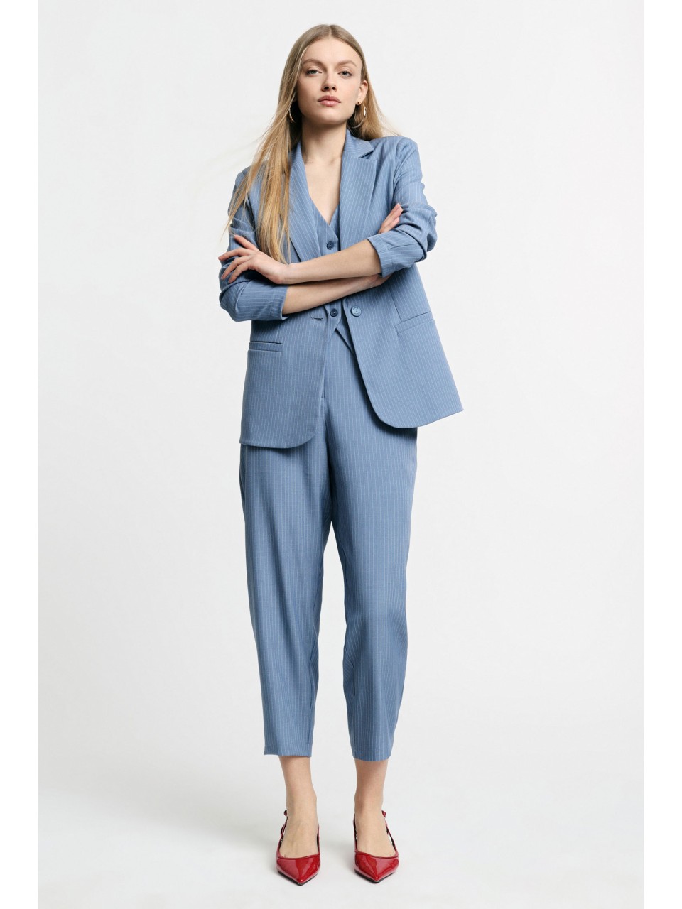 Pantalon tapered taille haute à rayures tennis - Please