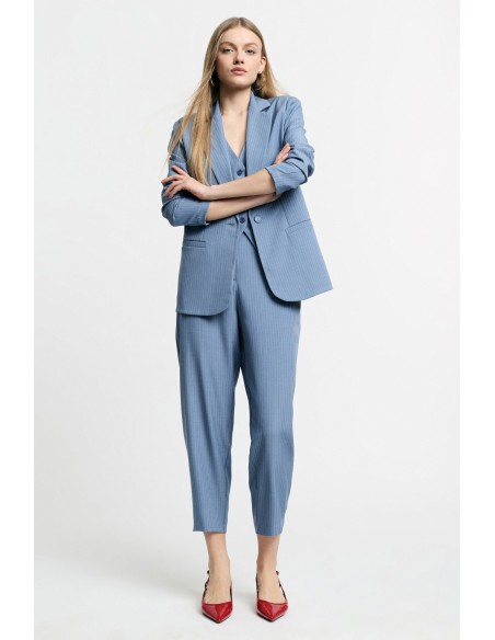 Pantalon tapered taille haute à rayures tennis - Please