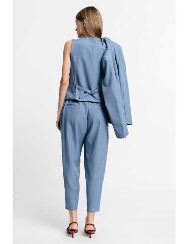 Pantalon tapered taille haute à rayures tennis...