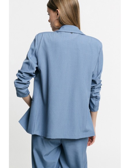 Blazer tailleur rayé coupe droite un bouton - Please