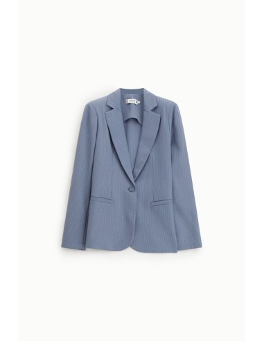 Blazer tailleur rayé coupe droite un bouton -...