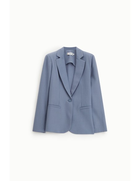 Blazer tailleur rayé coupe droite un bouton - Please