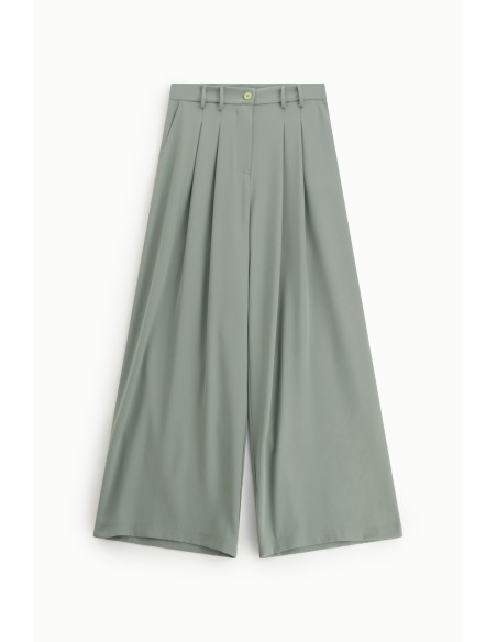 Pantalon flare taille haute en crêpe fluide - Please