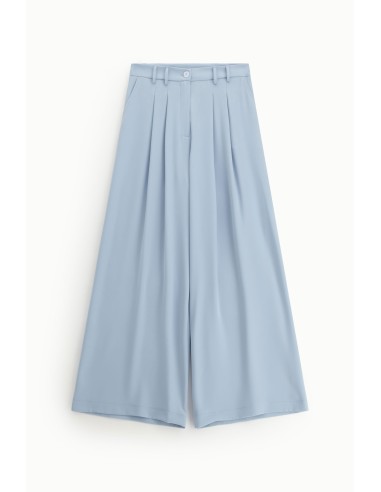 Pantalon flare taille haute en crêpe fluide -...