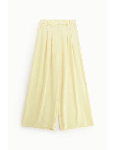 Pantalon flare taille haute en crêpe fluide -...