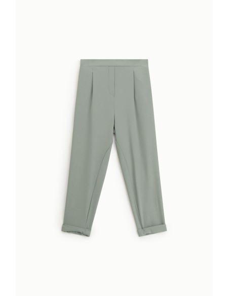 Pantalon fluide forme carotte en crêpe - Please