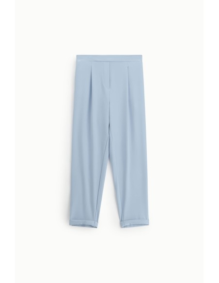Pantalon fluide forme carotte en crêpe - Please