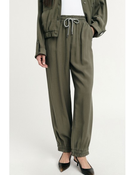 Please — Pantalon taille élastique bas resserré