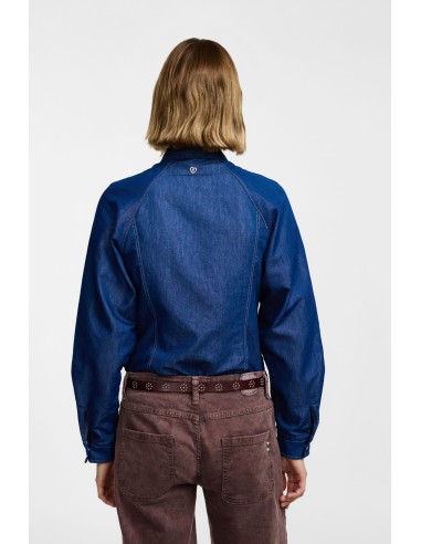 Please Femme — Chemise en jean à coutures...