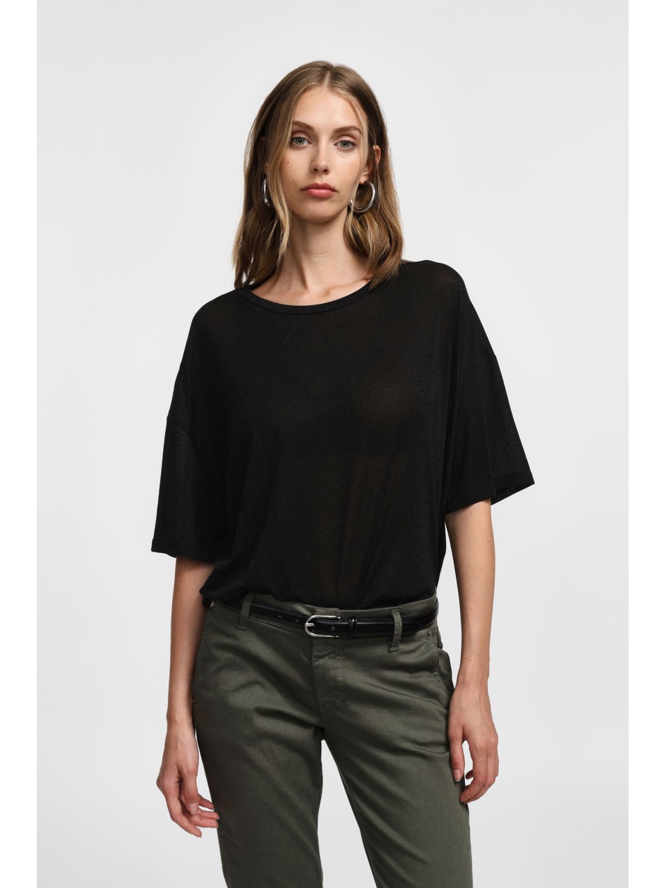 T-shirt ample en piqué de viscose et lurex - Please Femme