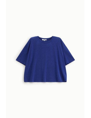 T-shirt ample en piqué de viscose et lurex -...