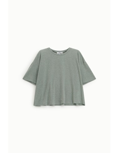 T-shirt ample en piqué de viscose et lurex -...