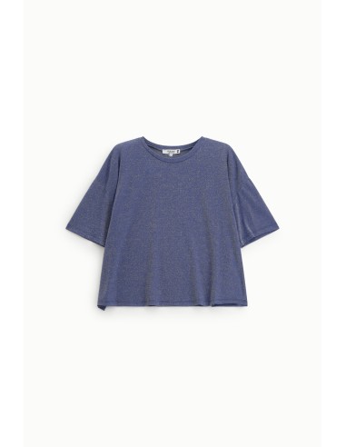 T-shirt ample en piqué de viscose et lurex -...