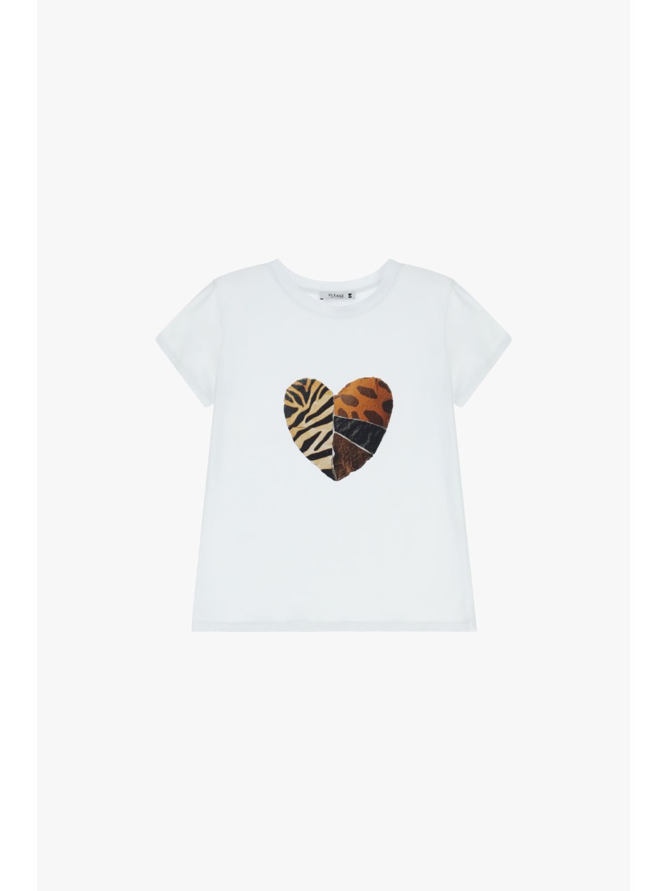 T-shirt coupe droite – détail cœur animalier