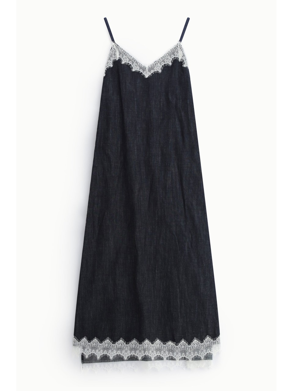 Please Femme – Robe longue denim à fines bretelles et...