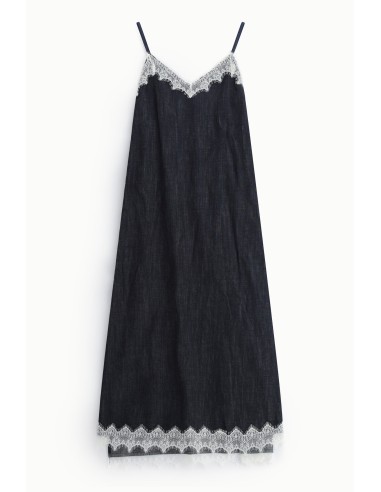 Please Femme – Robe longue denim à fines...