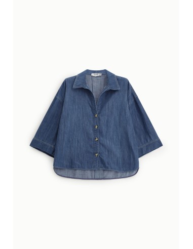 PLEASE Femme – Chemise oversize en jean manches...