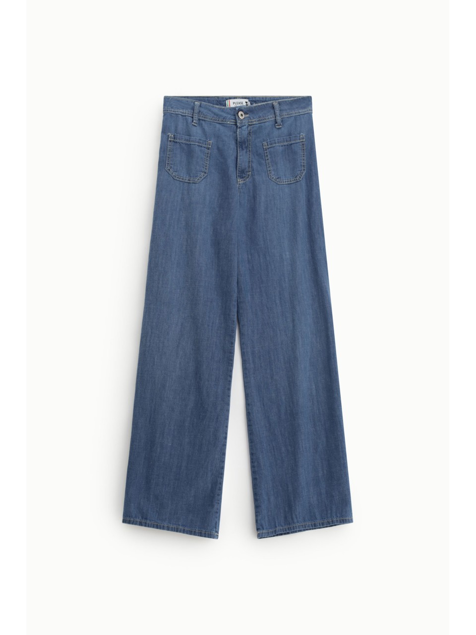 PLEASE Femme – Jean jambe large taille haute