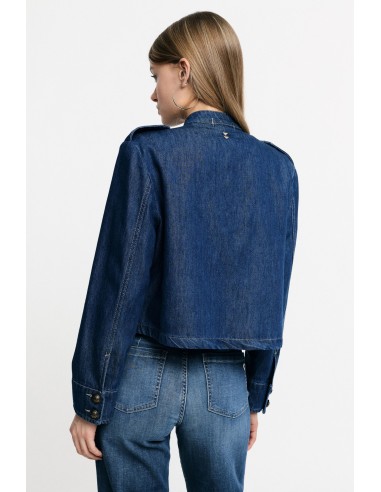 PLEASE Femme – Veste officier courte en denim