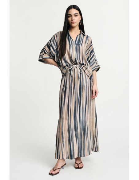 PLEASE Femme – Jupe longue à rayures taille haute