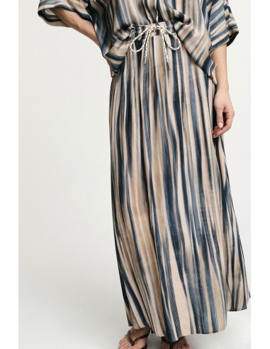 PLEASE Femme – Jupe longue à rayures taille haute