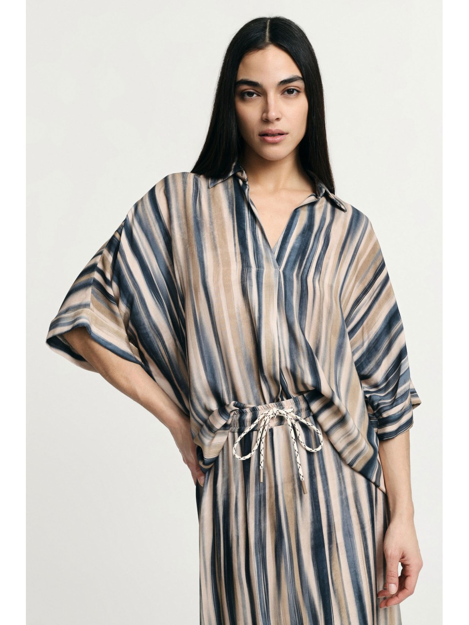 PLEASE Femme – Chemise à rayures manches larges