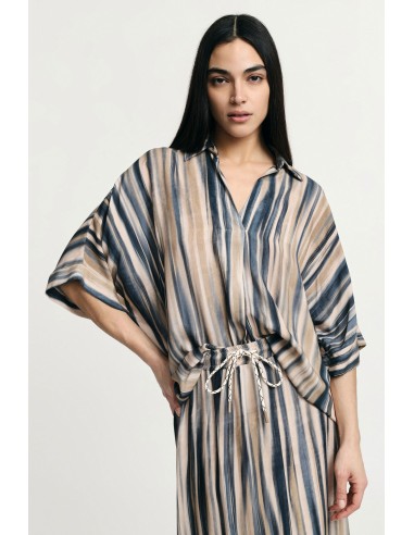 PLEASE Femme – Chemise à rayures manches larges