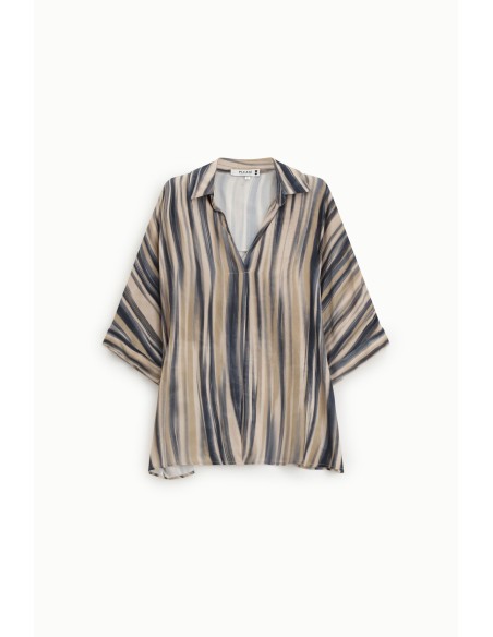 PLEASE Femme – Chemise à rayures manches larges