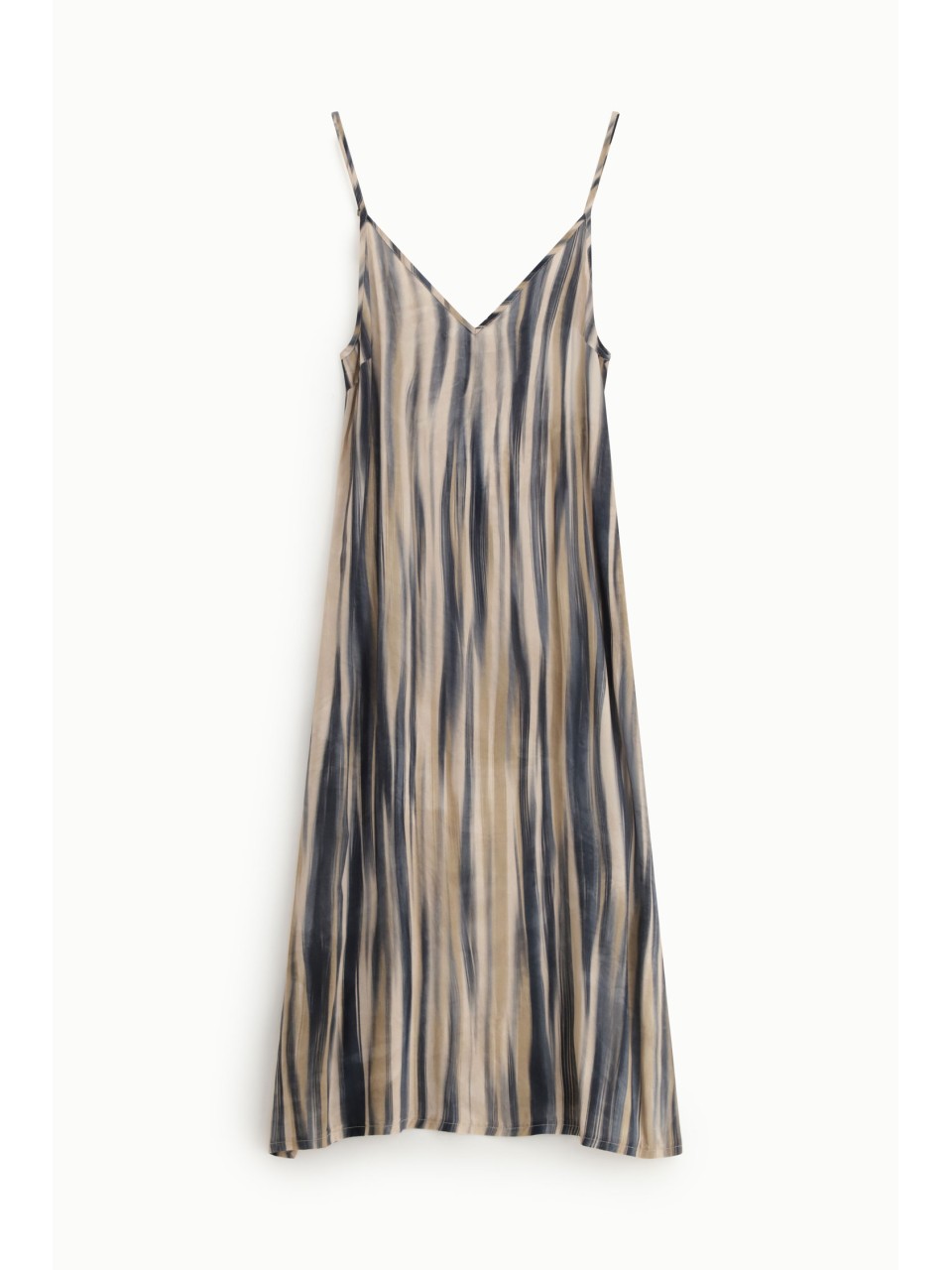 PLEASE Femme – Robe longue à fines bretelles rayures