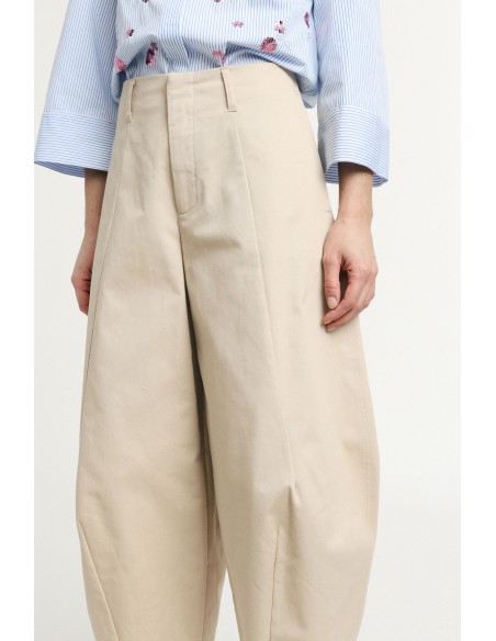 PLEASE Femme – Pantalon balloon taille haute en gabardine