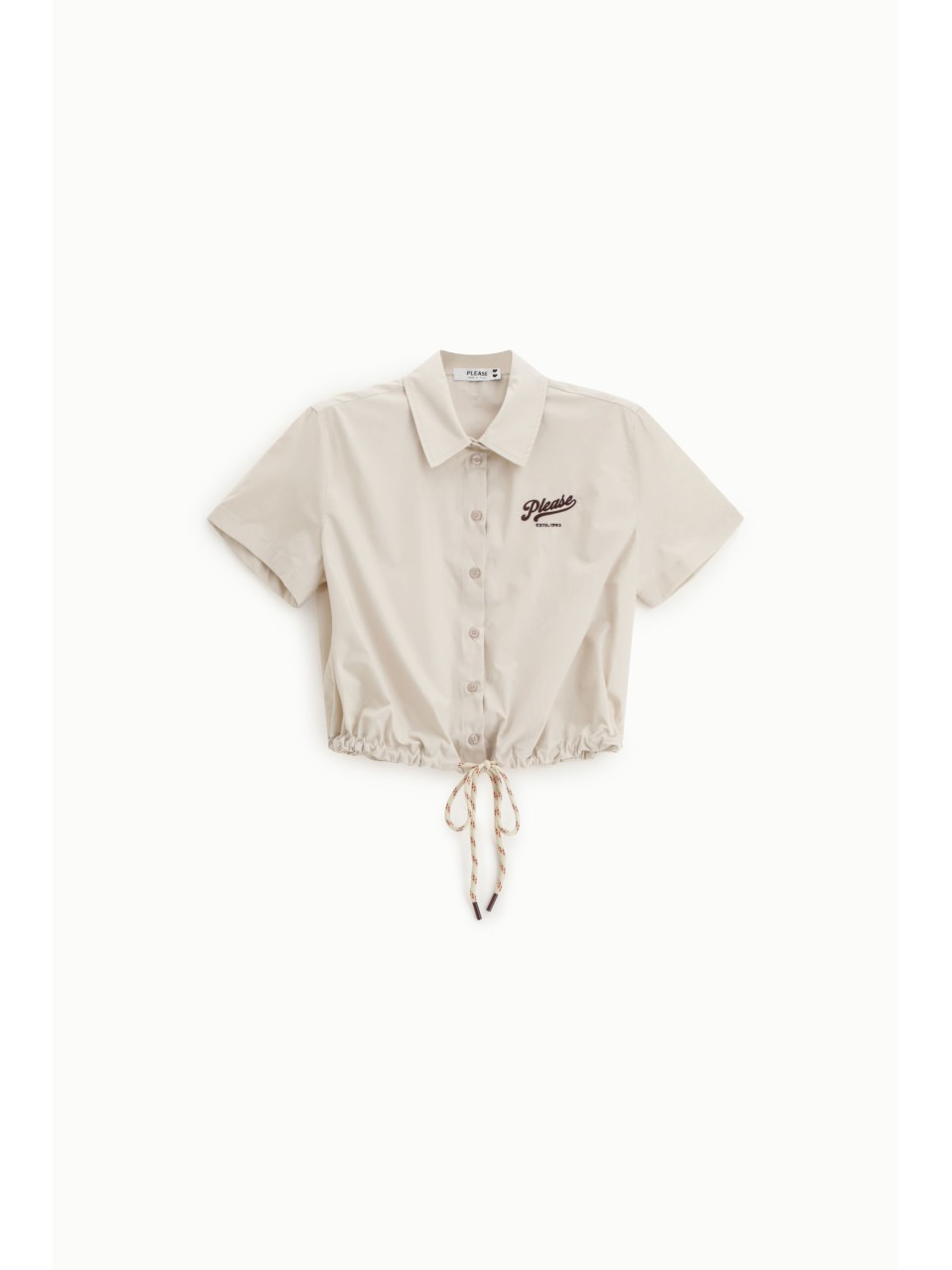 Chemise cropped à cordon de serrage – Please Femme 2