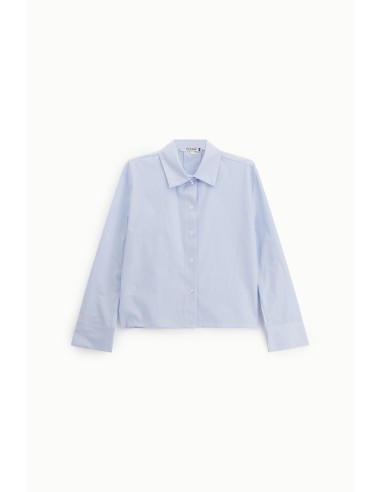 Chemise cropped manches longues col classique –...