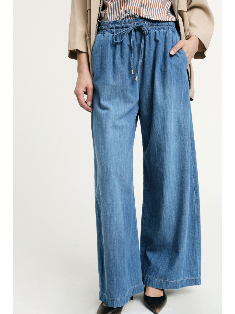 Jean large taille haute élastique – Please Femme 2