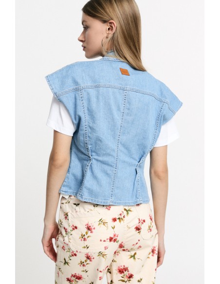 Gilet court à boutons et poches – Please Femme