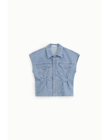 Gilet court à boutons et poches – Please Femme