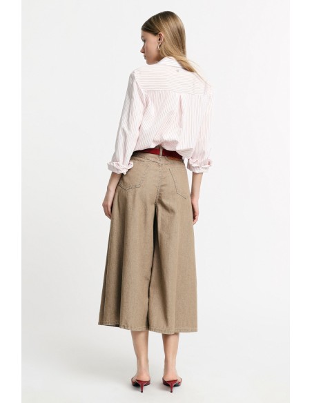 PLEASE Femme – Jupe-culotte palazzo cropped taille haute