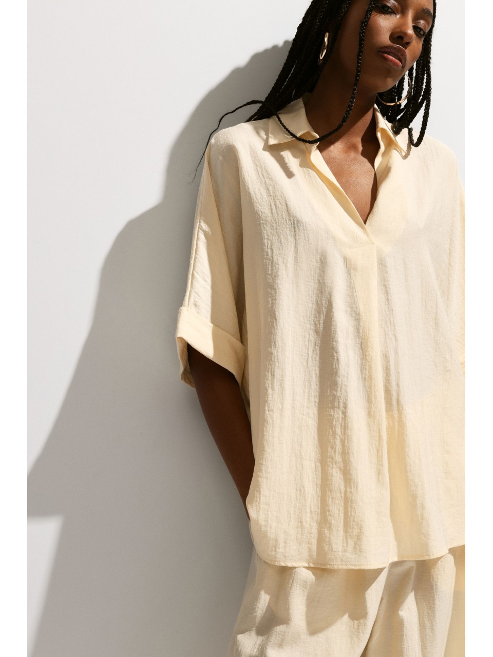 PLEASE Femme – Chemise manches courtes col ouvert en... 2