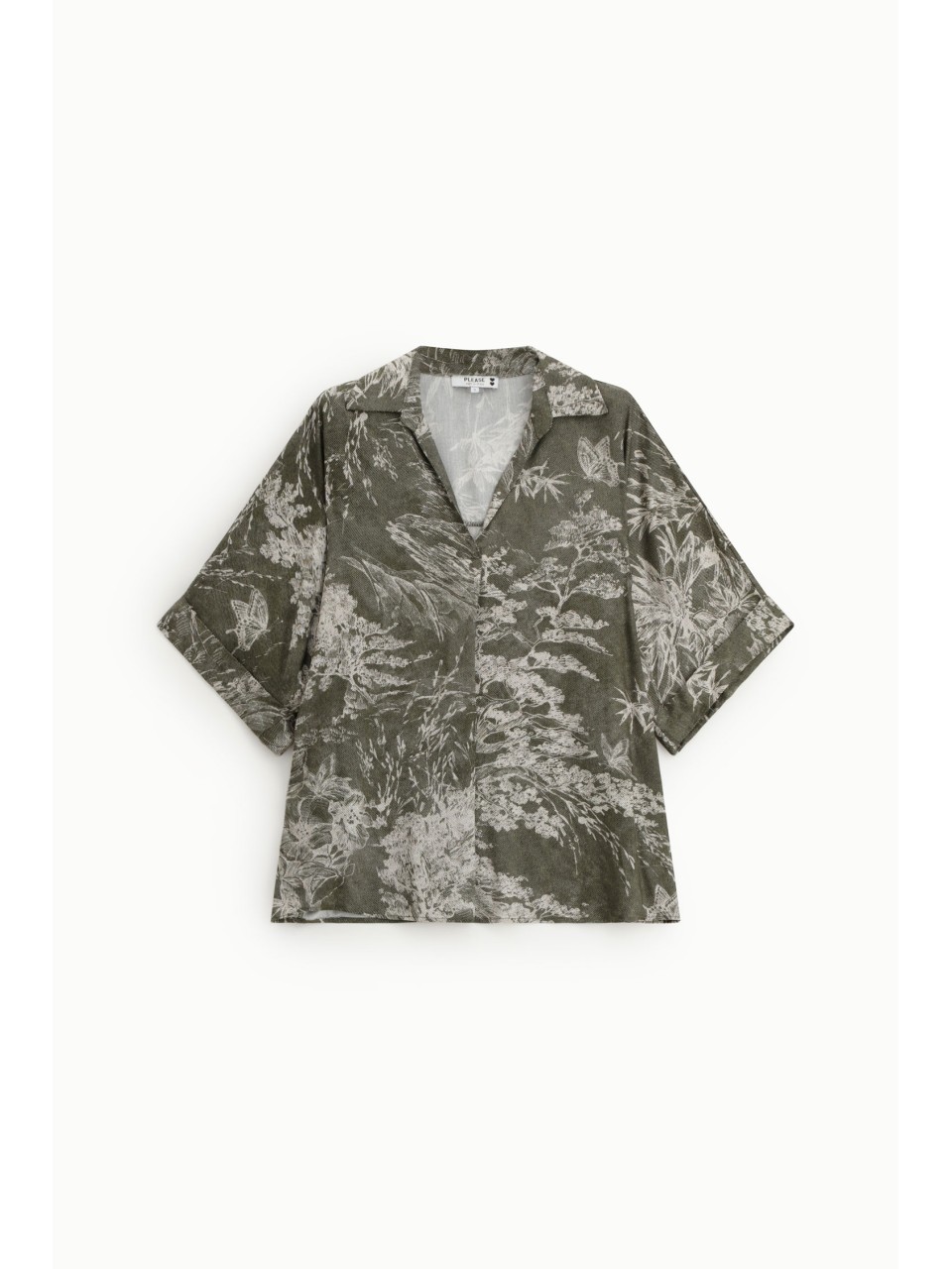 PLEASE FEMME – Blouse ample imprimé feuillage