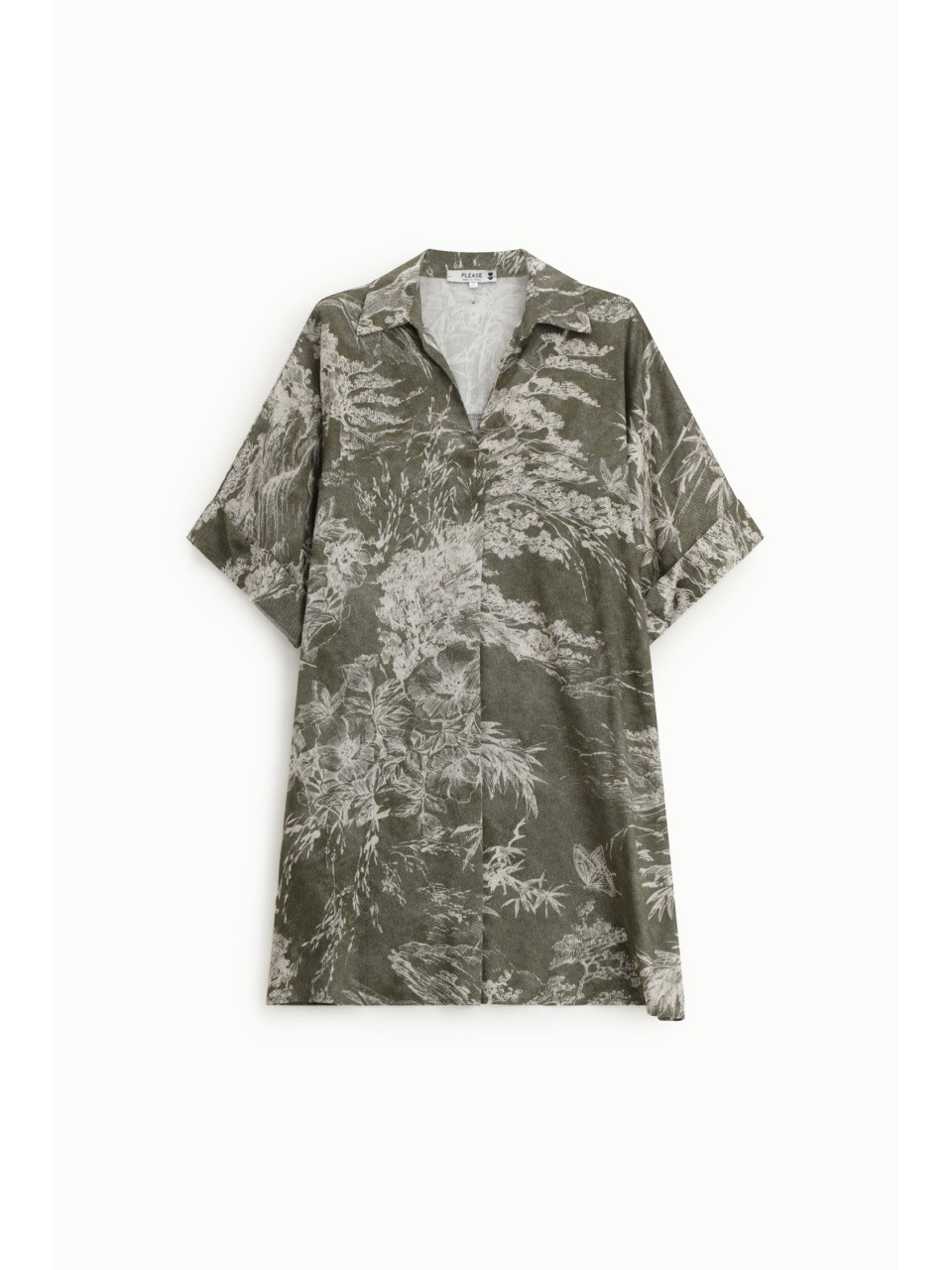 PLEASE FEMME – Robe courte imprimé feuillage