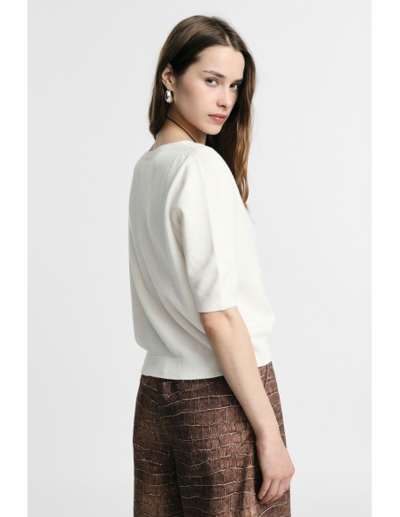 PLEASE FEMME – Pull col V manches coudes