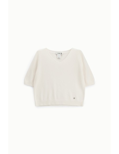 PLEASE FEMME – Pull col V manches coudes