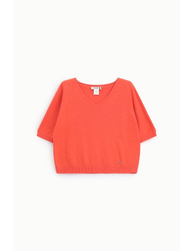 PLEASE FEMME – Pull col V manches coudes