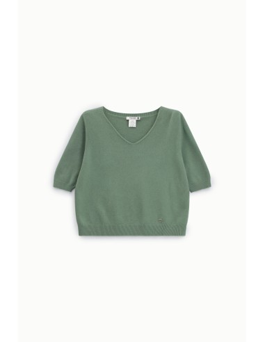 PLEASE FEMME – Pull col V manches coudes