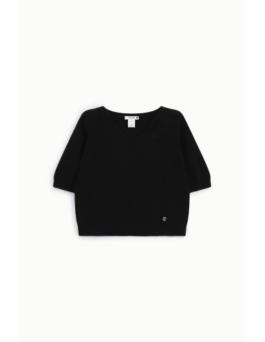 PLEASE FEMME – Pull col V manches coudes