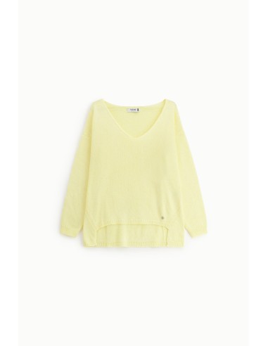 PLEASE FEMME – Pull col V ample à fentes latérales