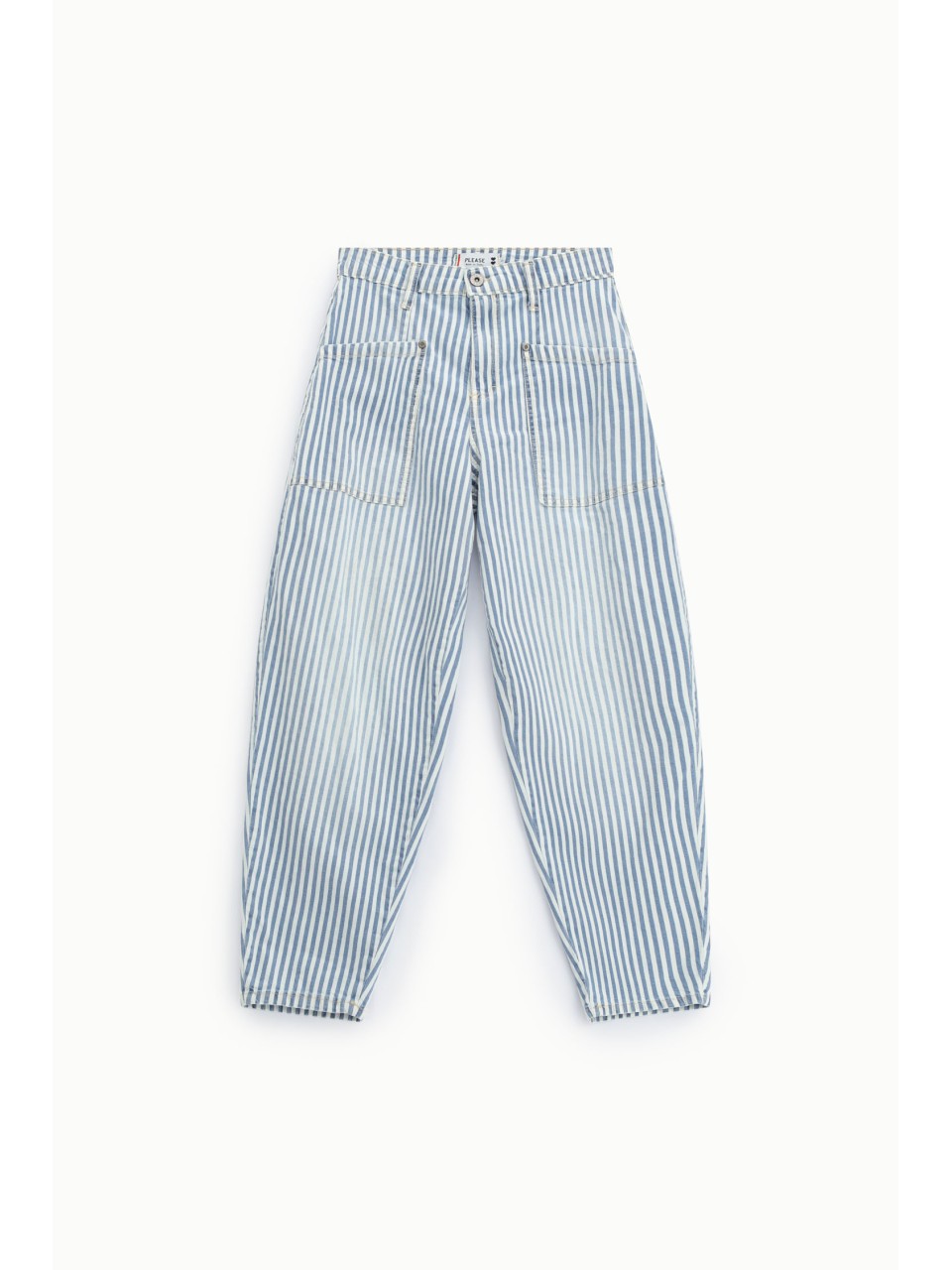 Jean ballon rayé délavé Please Femme