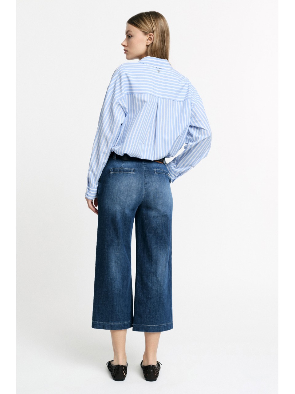 Jean cropped à jambe large avec ceinture - Please 2