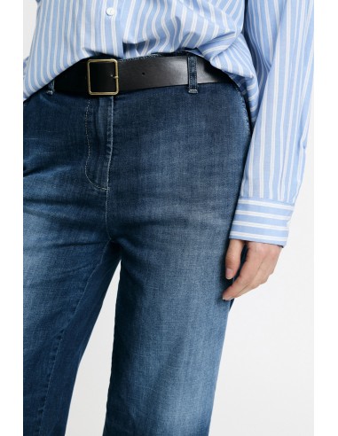 Jean cropped à jambe large avec ceinture - Please