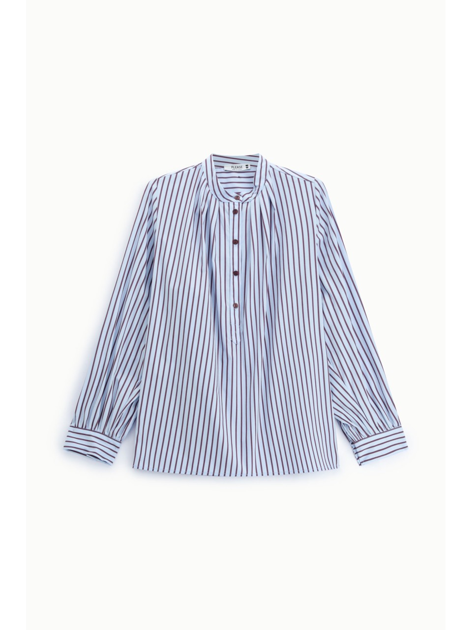 Chemise col officier a rayures - Please